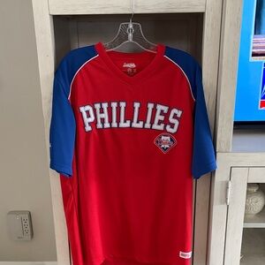 Majestic Phillies Red and Blue Fan Jersey